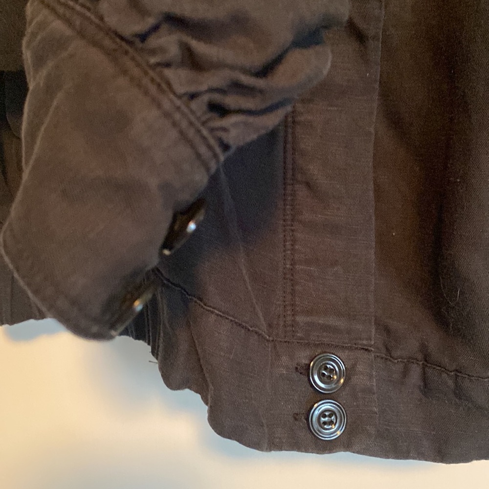Frame small linen cropped bomber jacket - Picture 3 of 4
